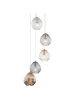 home24 home24 Pendelleuchte 5-flammig (1er Set) - Multicolor - Glas & Eisen - 1000156992 in Multicolor