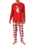NORMANN Schlafanzug Weihnachten langarm Renntier in rot1