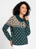 WITT WEIDEN Jacquard-Pullover in petrol-beige-meliert