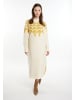 Albee Women Maxi Strickkleid in Creme Mehrfarbig