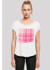 F4NT4STIC Long Cut T-Shirt Karo Pink in weiß