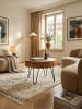 KADIMA DESIGN Couchtisch | Sheesham Massiv, Schubladen, Vintage, Rund