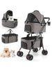 COSTWAY 3 in 1 Hundewagen klappbar in Grau