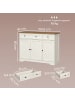VASAGLE Küchenschrank Siren in Weiß - (B)106.8 x (H)80 x (T)40 cm
