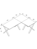 VCM  X Schreibtisch Eckschreibtisch L Form 220x160x80 in Silber / Honig-Eiche