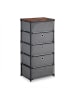 relaxdays Kommode in Grau/ Braun - (B)43 X (H)105 x (T)33 cm