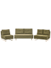 Beliani 3-tlg Schlafsofa JERSLEV in Grün/Braun