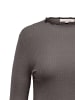 ONLY Carmakoma Geripptes Longsleeve Oberteil Basic CARALLY in Braun-Dunkelbraun
