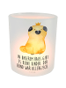 Mr. & Mrs. Panda Windlicht Kerzenhalter Mops Krone mit Spruch in Transparent