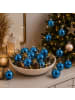 MARELIDA 12x Weihnachtsbaumschmuck Discokugel Spiegelkugel D: 5cm in blau