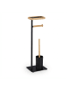 relaxdays WC Garnitur in Schwarz/ Natur - (B)22 x (H)65 x (T)18 cm
