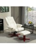 HOMCOM Relaxsessel mit Hocker-84B x 84T x 104H cm-Cremeweiß