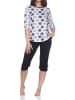 NORMANN Kurzarm Capri Schlafanzug Pyjama Tupfen Punkte Look in schwarz