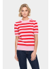 SAINT TROPEZ Strickpullover MilaSZ Gerade Passform in Pink Flame Block Stripe