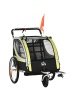 HOMCOM 2 in 1 Kinderanhänger in Gelb & Schwarz 142L x 75B x 101H cm