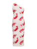 ebeeza Damen Kleid in WOLLWEISS ROT