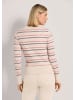MADELEINE Rundhals-Pullover mit Streifen, Wollmix in perlweiß / mauve