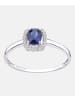 Diamant L'éternel Cluster-Ring aus 375 Weißgold mit Diamant mit Saphir