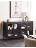 Beliani Vitrine LANGFORD in Schwarz - (W) 137 x (H) 83 x (L) 40 cm
