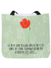 Mr. & Mrs. Panda Shopper Blume Mohnblume mit Spruch in Blattgrün