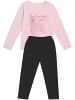 United Labels Schlafanzug Pyjama Lama Set Langarm Oberteil mit Hose in schwarz/rosa