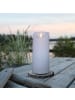 STAR Trading LED Outdoor-Kerze ,M-Twinkle' in weiß, Batterie + Timer, Flacker-Effek