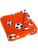 Playshoes Fleece-Decke Fußball in Orange