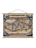 WALLART Stoffbild - Historische Weltkarte Typus Orbis Terrarum in Creme-Beige