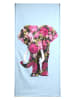 Juniqe Handtuch "Floral Elephant" in Blau & Rosa