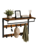 relaxdays Wandgarderobe in Braun/ Schwarz- (B)65 x (H)42 x (T)30 cm