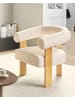 Beliani Sessel ILBRO in Weiß/Braun - (W) 77 x (H) 76 x (L) 68 cm