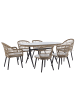 Beliani 7-tlg Gartentisch Set ALIANO II in /Beige/Schwarz