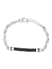 Adeliás Herren Armband aus Edelstahl 19+3 cm in schwarz