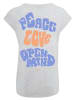 F4NT4STIC Extended Shoulder T-Shirt Peace Love and Open Mind in grau meliert