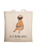Mr. & Mrs. Panda Shopper Bag Faultier Kaffee mit Spruch in Creme