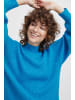 b.young Grobstrick Pullover mit Ballonärmeln Sweater mit Kragen in Blau