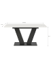 xonox.home Esstisch (B/H/T): 150-190x76x90 in weiß und grau  mit  V-Gestell