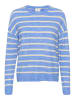 Kaffe Strickpullover KAlida Regular fit in Blue Melange/Beige Stripe