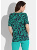GOLDNER Kurzgröße:  Blusenshirt mit Blumenmuster in marine / smaragd / gemustert