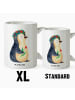 Mr. & Mrs. Panda XL Tasse Pinguin Blumen ohne Spruch in Weiß