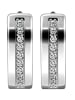 Adeliás Damen Ohrringe – Klappcreole aus 925 Silber mit Zirkonia in silber