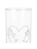 Mr. & Mrs. Panda Wasserglas Faultiere Herz ohne Spruch in Transparent