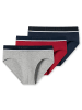 Schiesser Slip 3er Pack in Blau/Rot/Grau