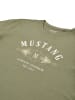 Mustang T-Shirt Basic Print Tee in Oliv