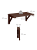 relaxdays Klapptisch Wand in Braun - (B)60 x (H)27 x (T)40 cm