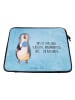 Mr. & Mrs. Panda Laptop Tasche Pinguin Lolli mit Spruch in Eisblau