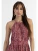 faina Damen Midikleid Aus Chiffon in Rot Weiss