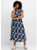 sheego Druckkleid in tiefblau-gemustert