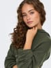 JACQUELINE de YONG Strickpullover Weich Kapuze Langarm Tiefe Schultern in Grün