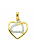 Adeliás Damen 333 Gold Anhänger Herz mit Zirkonia in gold
